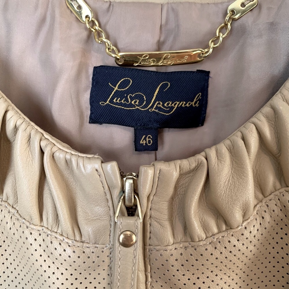 Luisa Spagnoli size 46 fine leather jacket - Picture 14 of 15